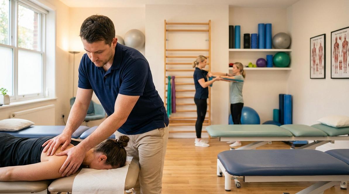 Popularne metody terapii manualnej – fizjoterapeuta wykonuje mobilizację stawu kolanowego u pacjenta